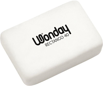 Wonday Gomme en plastique RECTANGO 40, blanc