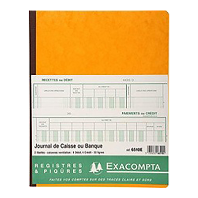 EXACOMPTA piqure Journal de caisse ou banque 270 x 320 mm