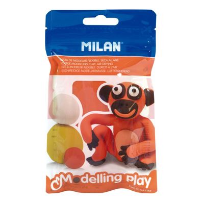 Milan Pâte à modeler durcit à l'air Modelling Play 100g, orange