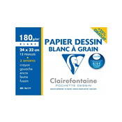 "Clairefontaine Papier dessin ""Blanc  Grain"", pack promo "