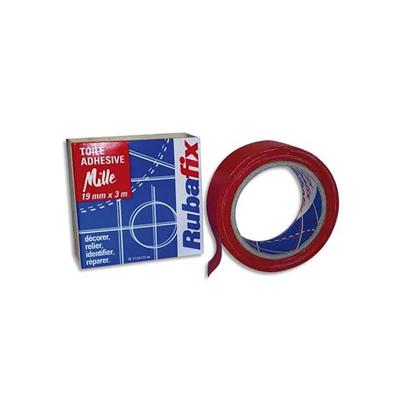 Rubafix Ruban toile se Découpe à la main plastifié rouge