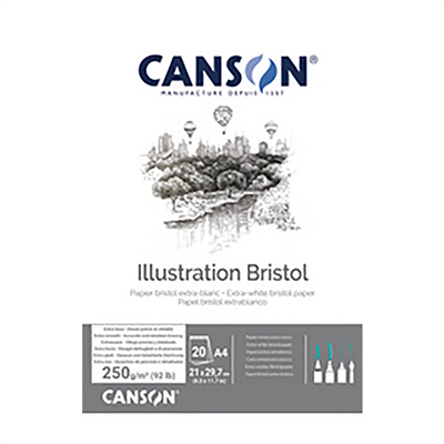 CANSON Bloc Illustration Bristol A4 250 g/m2 blanc