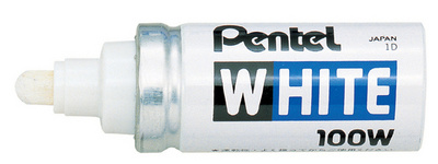 Pentel Marqueur permanent X100W pointe ogive 1,3 mm blanc