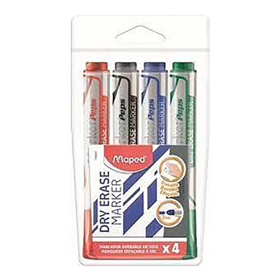 Maped Marqueur tableau blanc Marker'Peps Jumbo étui de 4