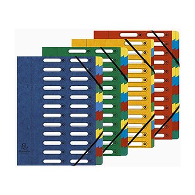 EXACOMPTA Trieur Harmonika A4 12 compartiments bleu