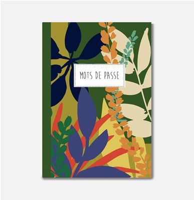 Pascale Éditions Carnet mots de passe Bleu avec fleurs