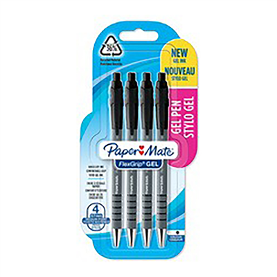 Paper : Mate Stylo encre gel FlexGrip GEL blister de 4 noir
