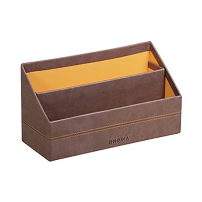 RHODIA Porte-courrier en simili cuir chocolat