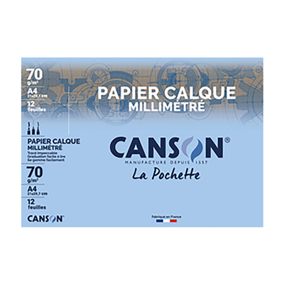 CANSON Papier calque millimétré A4 70 g/m2