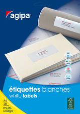agipa Etiquette universelle 50 x 25 mm blanc