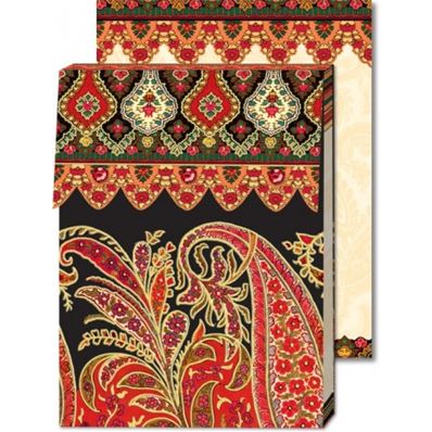 Punch Studio Pocket carnet de notes aimantée Paisley - Rouge / Noir
