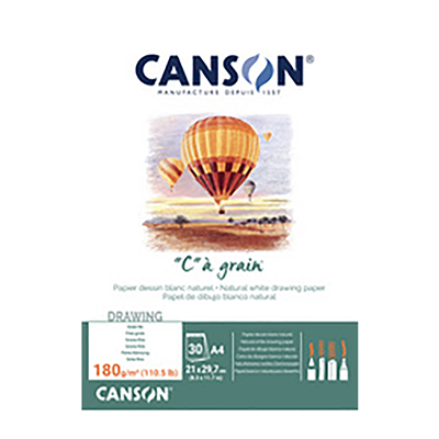 CANSON Bloc papier dessin C à grain A4 180 g/m2