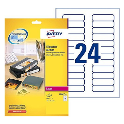 AVERY Etiquette cartouche numérique mini, 72,0 x 21,2 mm