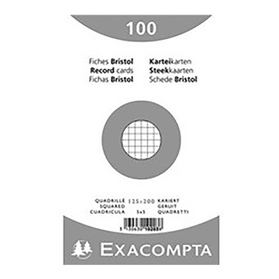 EXACOMPTA Fiches bristol 170 x220 mm quadrillé blanc