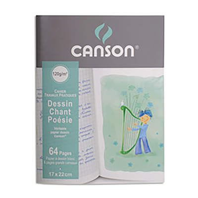 CANSON Cahier poésie et chant 120 g/m2 170 x 220 mm