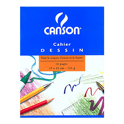 Canson Cahier à dessin uni, 125 g/m2, 170 x 220 mm C200027108