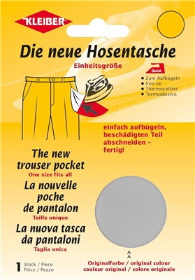 KLEIBER Poche de remplacement de pantalon, gris clair
