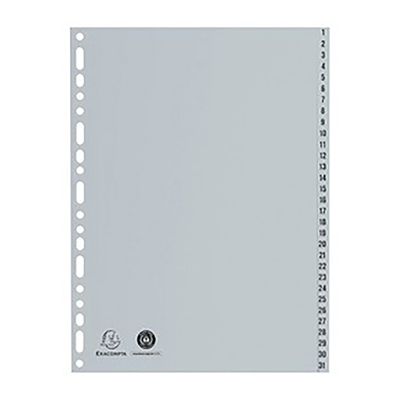 EXACOMPTA Intercalaire numérique en plastique A4+ gris