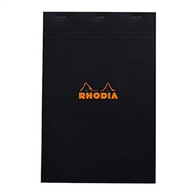 RHODIA Bloc agrafé No. 19 format A4+ quadrillé 5x5 noir