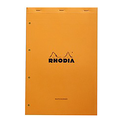 RHODIA Bloc Audit agrafé 210 x 318 mm 80 feuilles orange