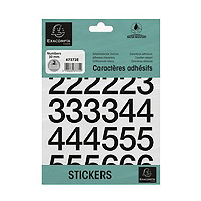 EXACOMPTA Chiffres auto-adhésifs 0-9 30 mm noir
