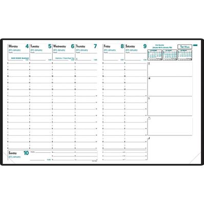 Quo Vadis Agenda Ministre Semainier  1 Semaine sur 2 pages Noir