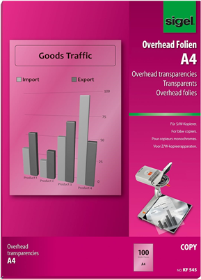 sigel Film pour copieurs noir/blanc, A4, transparent