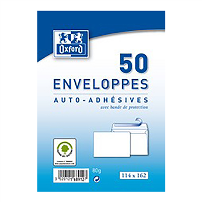 Oxford Enveloppes Velin C6 blanc sans fenêtre