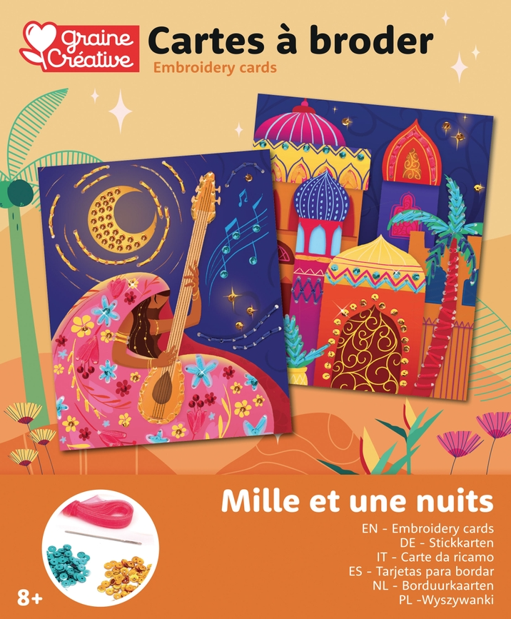 Graine créative Cartes à broder Mille et une nuits