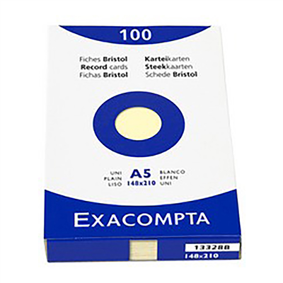 EXACOMPTA Fiches bristol A5 uni bleu azur