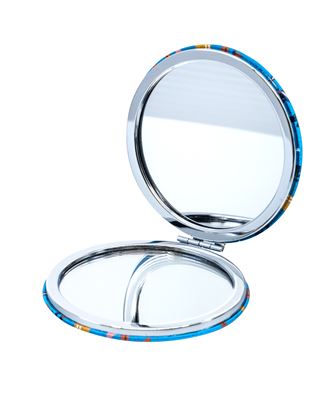 Art & Kraft Miroir Rond Citron Plumetis Bleu