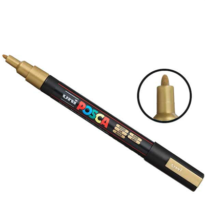 Uni-ball Posca Marqueur à pigment PC-3M, or  PC-3M OR