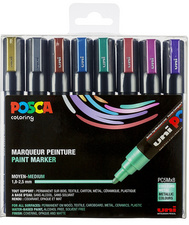 POSCA Marqueur à pigment PC-5M étui de 8 assorti couleurs