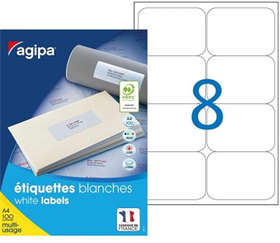 agipa Etiquette universelle 99,1 x 67,7 mm blanc