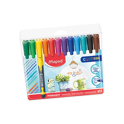 Maped Marqueur permanent CUSTOM étui de 12