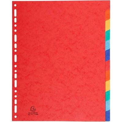 Exacompta Intercalaires en carton, A4 Maxi, 12 positions 2112E