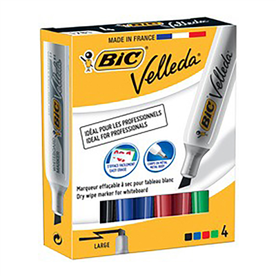 BIC Marqueur pour tableau blanc Velleda 1781 étui de 4