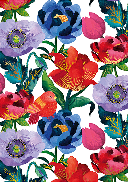 Art & Kraft Cahier A5 fleur + oiseau