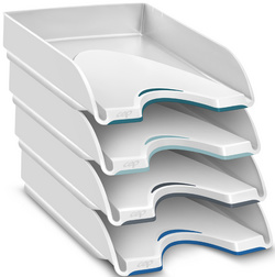 CEP Corbeille à courrier Nuance format A4 pack de 4 blanc