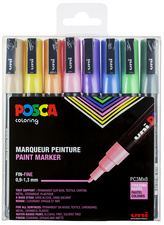 POSCA Marqueur à pigment PC-3M étui de 8 pastel
