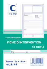 ELVE Manifold Fiche d'intervention original + 2 duplicata