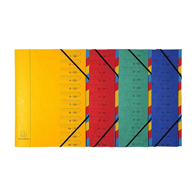 EXACOMPTA Trieur A4 carton 24 compartiments rouge