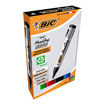 BIC Marqueur permanent 2000 Ecolutions pointe ogive étui