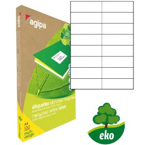 agipa Etiquette multi-usage recyclé 105 x 37 mm blanc