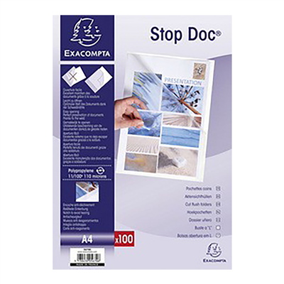 EXACOMPTA Pochettes coins Stop Doc A4 PP 0,11 mm,