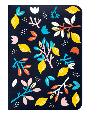 Art & Kraft Carnet  A6 Souple Collection PLUMETIS Citron noir