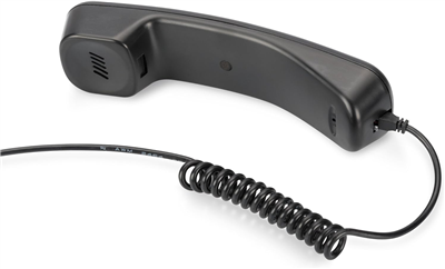 DIGITUS Combiné téléphonique USB, noir, Plug-and-Play, pour