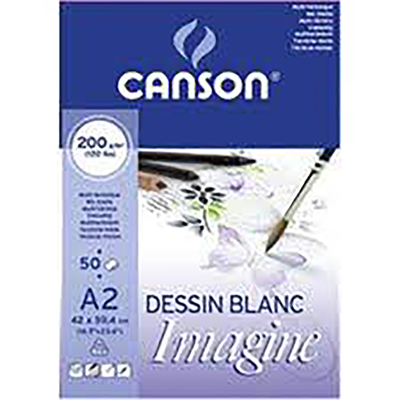 CANSON Bloc à dessin Imagine format A2 200 g/m2