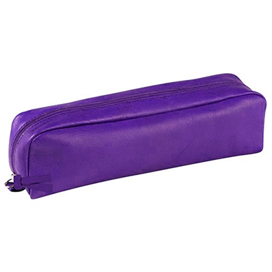 Trousse Rectangulaire 21x4x6 cm en cuir Violet