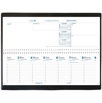 Quo Vadis Agendascop Impala - agenda hebdomadaire - noir